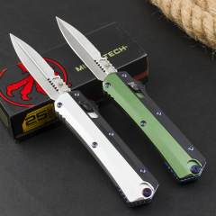 Microtech Glykon AUTO OTF Knife 3.58" D2 Blade, G10+Zinc Alloy Handles