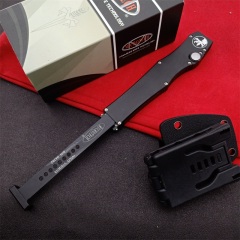 Microtech Customs Marfione Halo V OTF AUTO Knife 4.17" Black ELmax Blade, Aluminum Alloy Handles