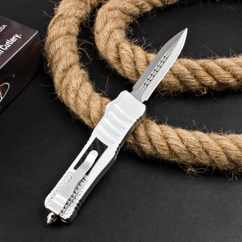 Microtech Troodon AUTO OTF Knife 3.54" 440A Plain Blade, Zinc Aluminum Alloy Handles