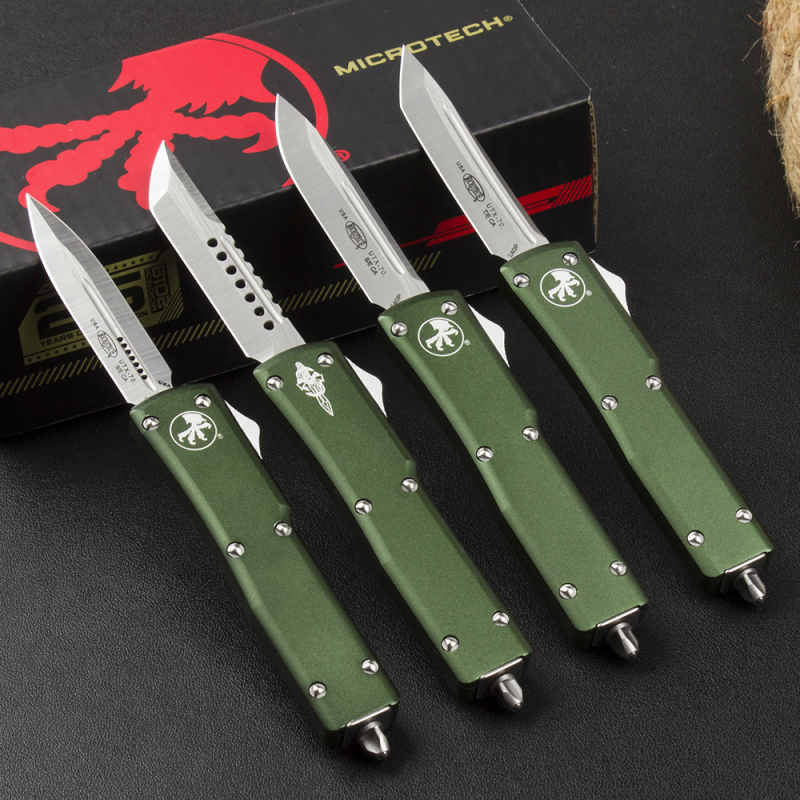 Microtech Mini UTX70 OTF AUTO Knife 2.4" 204P Blade, Aviation Aluminum Handles