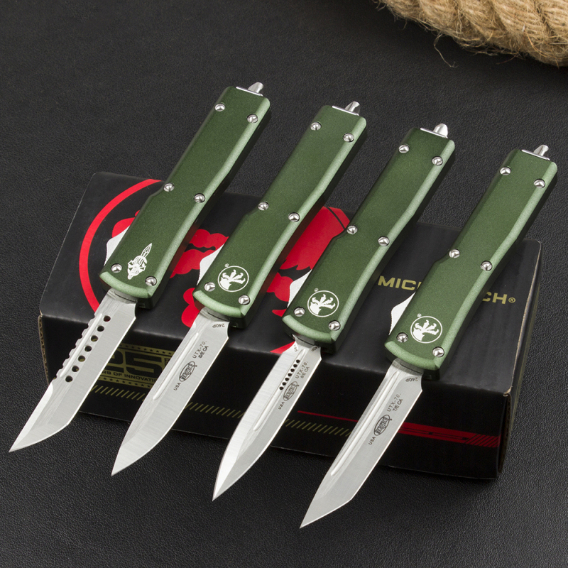 Microtech Mini UTX70 OTF AUTO Knife 2.4" 204P Blade, Aviation Aluminum Handles