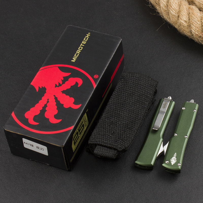 Microtech Mini UTX70 OTF AUTO Knife 2.4" 204P Blade, Aviation Aluminum Handles