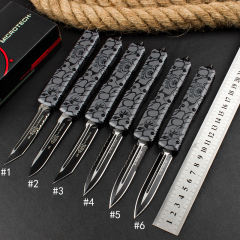 Microtech 3D UTX-70 Ultratech OTF AUTO Knife 3.34" Elmax Plain Blade, Aluminum Alloy Handles