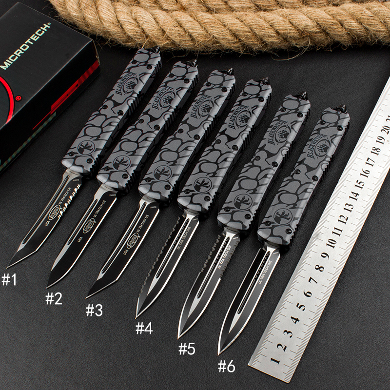 Microtech 3D UTX-70 Ultratech OTF AUTO Knife 3.34" Elmax Plain Blade, Aluminum Alloy Handles