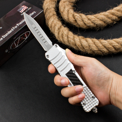 Microtech Troodon AUTO OTF Knife 3.54" 440A Plain Blade, Zinc Aluminum Alloy Handles