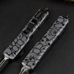 Microtech 3D UTX-70 Ultratech OTF AUTO Knife 3.34" Elmax Plain Blade, Aluminum Alloy Handles