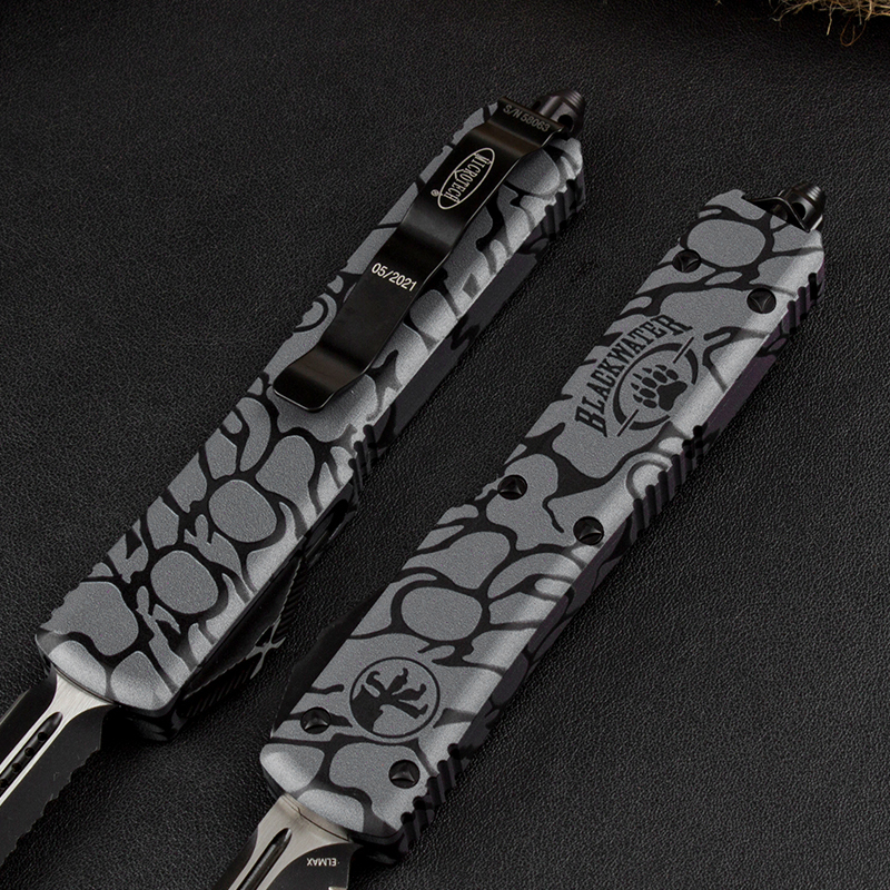 Microtech 3D UTX-70 Ultratech OTF AUTO Knife 3.34" Elmax Plain Blade, Aluminum Alloy Handles