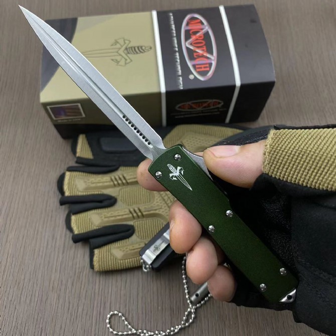 Microtech Mini Venom OTF AUTO Knife 3.7" D2 Blade, Aviation Aluminum Handles