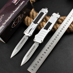 Microtech Troodon AUTO OTF Knife 3.54" 440A Plain Blade, Zinc Aluminum Alloy Handles