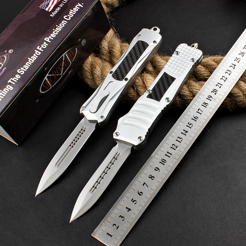 Microtech Troodon AUTO OTF Knife 3.54" 440A Plain Blade, Zinc Aluminum Alloy Handles