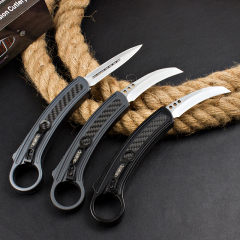 Microtech Claw Karambit AUTO OTF Knife 3.14" 440c Blade, Carbon Finer+Zinc Aluminum Alloy Handles