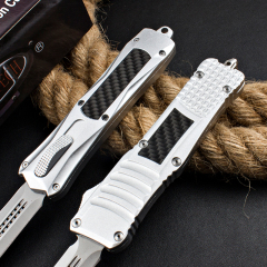 Microtech Troodon AUTO OTF Knife 3.54" 440A Plain Blade, Zinc Aluminum Alloy Handles