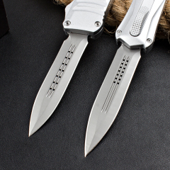 Microtech Troodon AUTO OTF Knife 3.54" 440A Plain Blade, Zinc Aluminum Alloy Handles