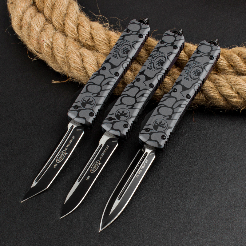 Microtech 3D UTX-70 Ultratech OTF AUTO Knife 3.34" Elmax Plain Blade, Aluminum Alloy Handles