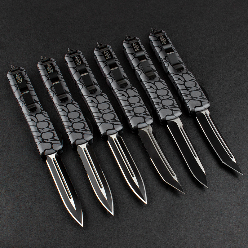 Microtech 3D UTX-70 Ultratech OTF AUTO Knife 3.34" Elmax Plain Blade, Aluminum Alloy Handles