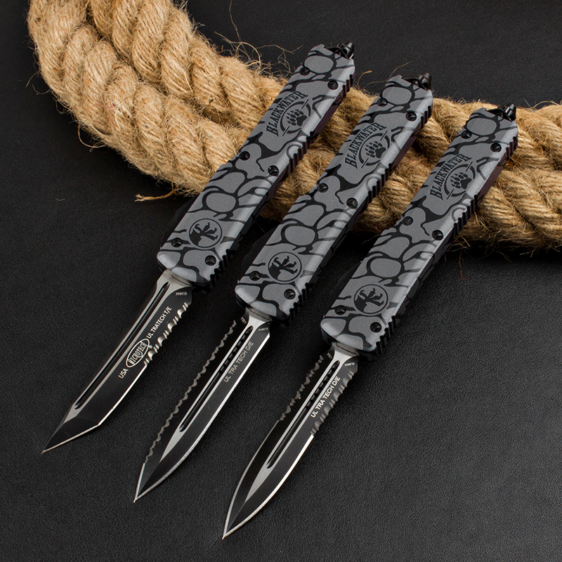 Microtech 3D UTX-70 Ultratech OTF AUTO Knife 3.34" Elmax Plain Blade, Aluminum Alloy Handles