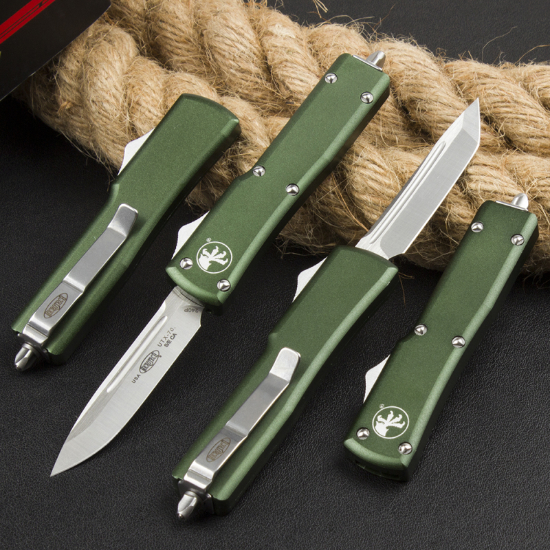 Microtech Mini UTX70 OTF AUTO Knife 2.4" 204P Blade, Aviation Aluminum Handles