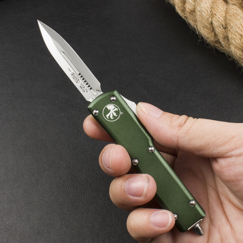 Microtech Mini UTX70 OTF AUTO Knife 2.4" 204P Blade, Aviation Aluminum Handles