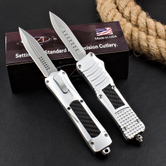 Microtech Troodon AUTO OTF Knife 3.54" 440A Plain Blade, Zinc Aluminum Alloy Handles