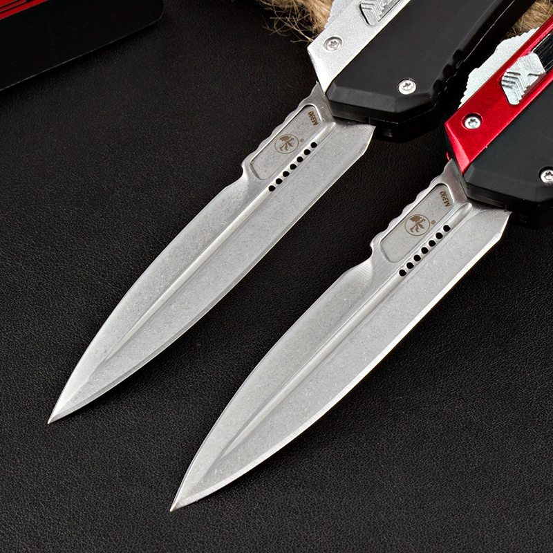 Microtech 184-10 Glykon AUTO OTF Knife 3.50" 440c Blade, Zinc Aluminum Alloy Handles