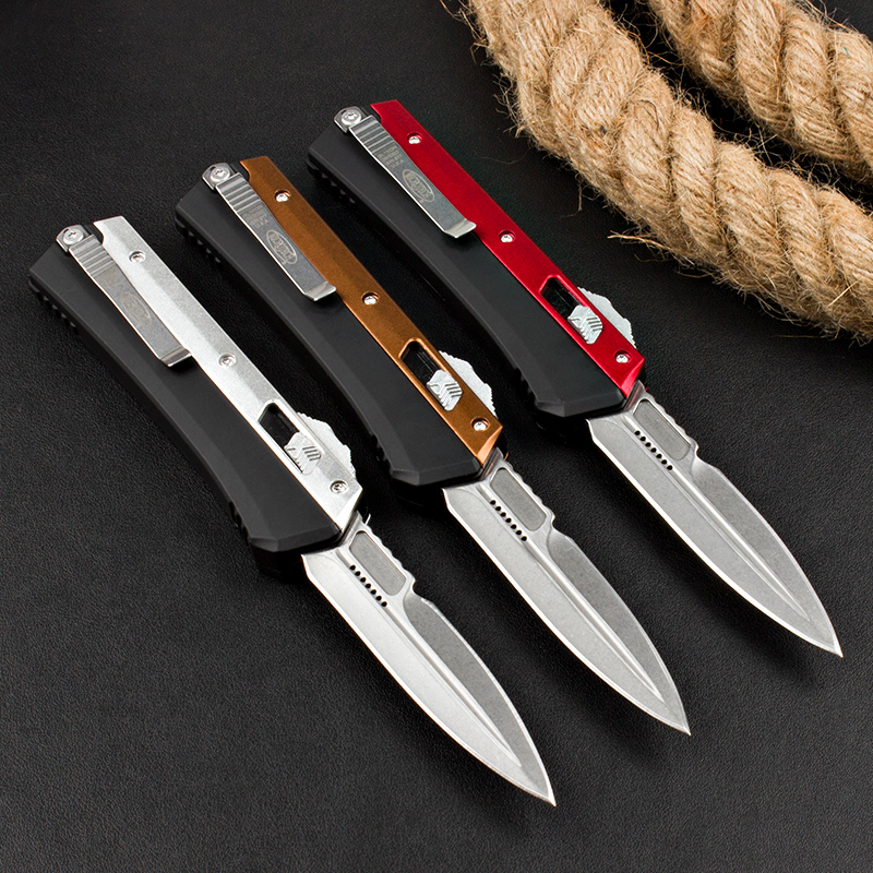 Microtech 184-10 Glykon AUTO OTF Knife 3.50" 440c Blade, Zinc Aluminum Alloy Handles