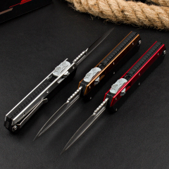 Microtech 184-10 Glykon AUTO OTF Knife 3.50" 440c Blade, Zinc Aluminum Alloy Handles