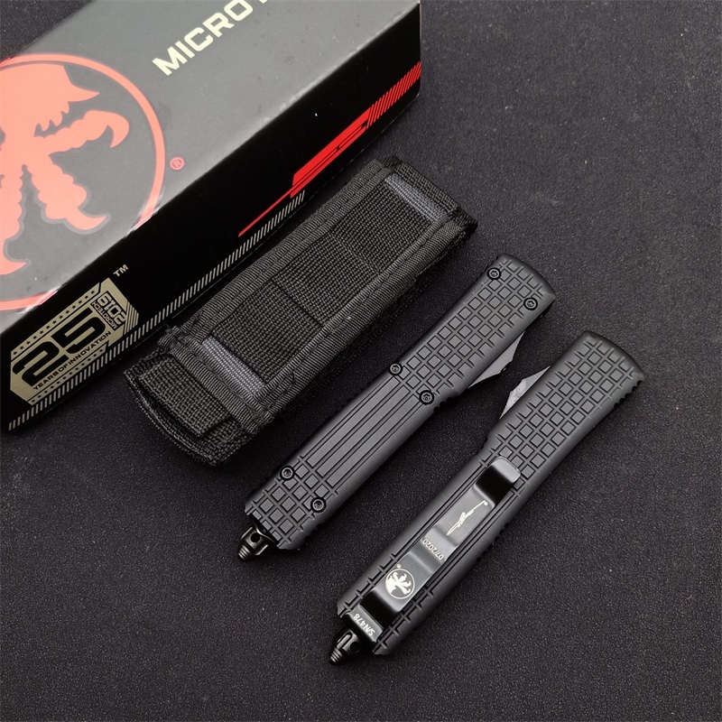 Microtech UT-Navy OTF AUTO Knife 3.34" D2 Plain Blade, Aluminum Alloy Handles