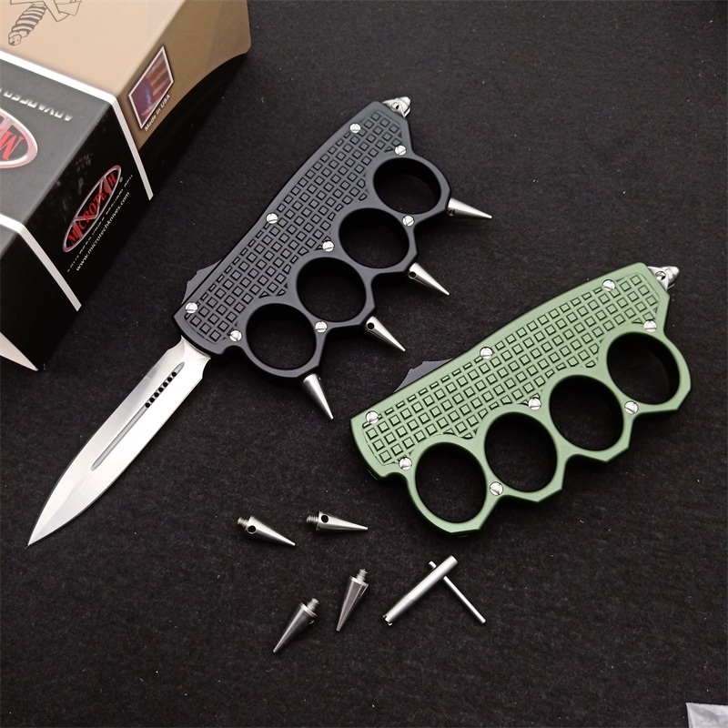 Microtech Boxing OTF AUTO Knife 3.74" D2 Plain Blade, Aluminum Alloy Handles