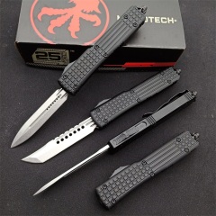 Microtech UT-Navy OTF AUTO Knife 3.34" D2 Plain Blade, Aluminum Alloy Handles