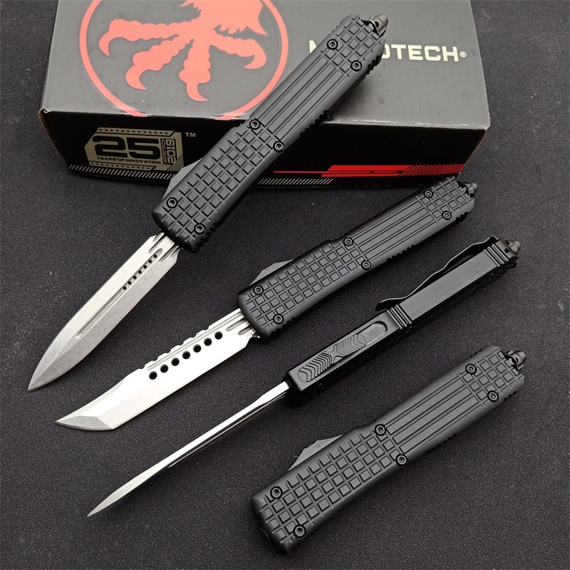 Microtech UT-Navy OTF AUTO Knife 3.34" D2 Plain Blade, Aluminum Alloy Handles