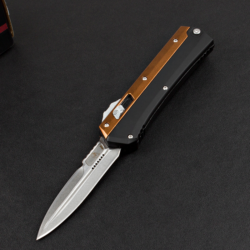 Microtech 184-10 Glykon AUTO OTF Knife 3.50" 440c Blade, Zinc Aluminum Alloy Handles