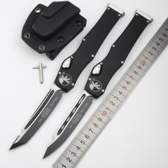 Microtech Marfione Halo VI OTF AUTO Knife 4.17" Elmax Blade, Black Aluminum Alloy Handles