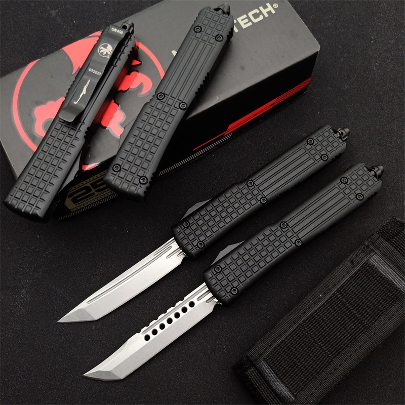 Microtech UT-Navy OTF AUTO Knife 3.34" D2 Plain Blade, Aluminum Alloy Handles