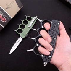 Microtech Boxing OTF AUTO Knife 3.74" D2 Plain Blade, Aluminum Alloy Handles