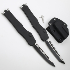 Microtech Marfione Halo VI OTF AUTO Knife 4.17" Elmax Blade, Black Aluminum Alloy Handles