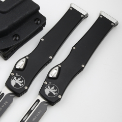 Microtech Marfione Halo VI OTF AUTO Knife 4.17" Elmax Blade, Black Aluminum Alloy Handles