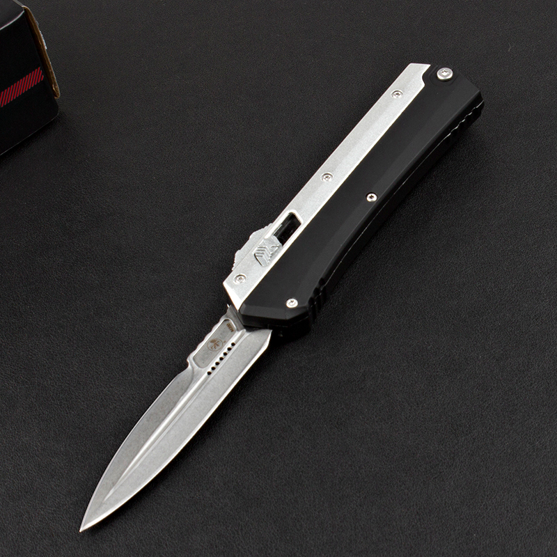 Microtech 184-10 Glykon AUTO OTF Knife 3.50" 440c Blade, Zinc Aluminum Alloy Handles