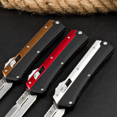 Microtech 184-10 Glykon AUTO OTF Knife 3.50" 440c Blade, Zinc Aluminum Alloy Handles