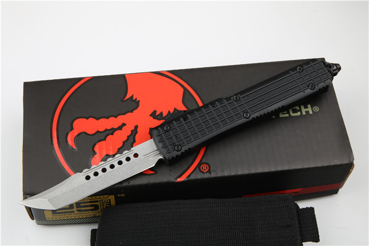 Microtech UT-Navy OTF AUTO Knife 3.34" D2 Plain Blade, Aluminum Alloy Handles