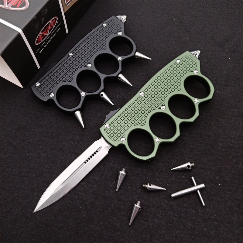 Microtech Boxing OTF AUTO Knife 3.74" D2 Plain Blade, Aluminum Alloy Handles