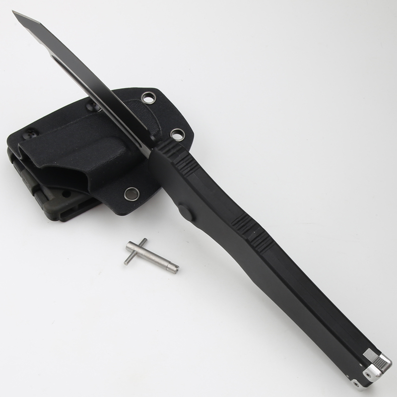 Microtech Marfione Halo VI OTF AUTO Knife 4.17" Elmax Blade, Black Aluminum Alloy Handles