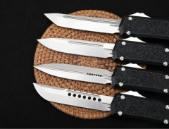 Microtech Navy ANT OTF AUTO Knife 3.34" D2 Plain Blade, Aviation Aluminum Handles