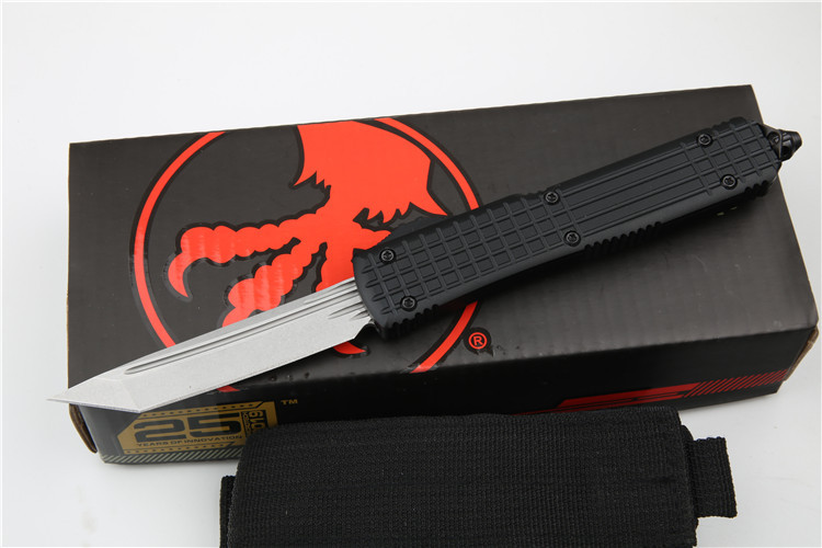 Microtech UT-Navy OTF AUTO Knife 3.34" D2 Plain Blade, Aluminum Alloy Handles