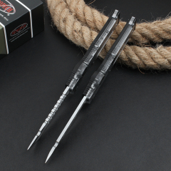 Microtech Marfione Custom Knives Mini Halo VI OTF AUTO 4.33" Elmax Blade, Black Aluminum Alloy+ABS Handles