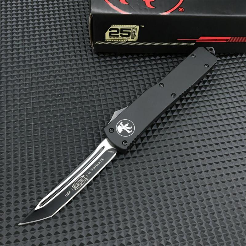 Microtech Ultratech UTX-70 OTF AUTO Knife 3.34" Elmax Plain Blade, Zinc Alloy Handles