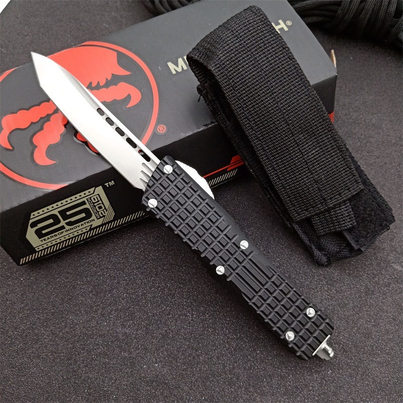 Microtech Navy Sea Dragon OTF AUTO Knife 3.14" D2 Plain Blade, Aluminum Alloy Handles