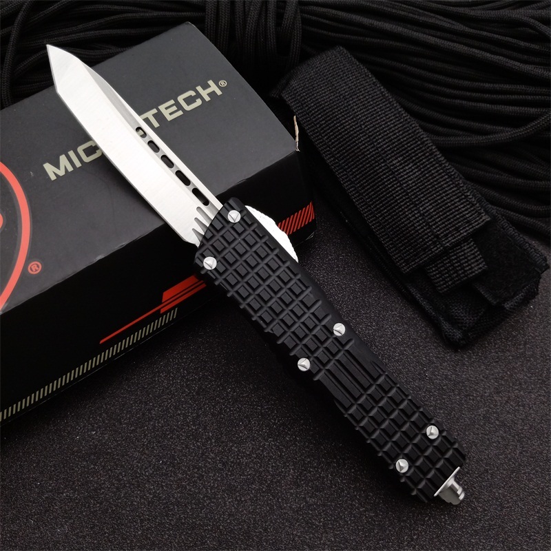 Microtech Navy Sea Dragon OTF AUTO Knife 3.14" D2 Plain Blade, Aluminum Alloy Handles