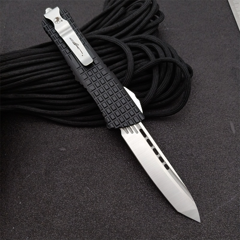 Microtech Navy Sea Dragon OTF AUTO Knife 3.14" D2 Plain Blade, Aluminum Alloy Handles