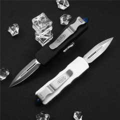 Microtech Mini Dirac AUTO OTF Knife 2.16" D2 Double Edge Dagger Blade, Aviation Aluminum Handles