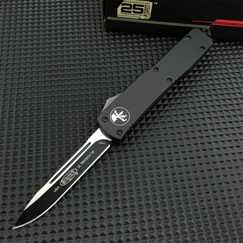Microtech Ultratech UTX-70 OTF AUTO Knife 3.34" Elmax Plain Blade, Zinc Alloy Handles